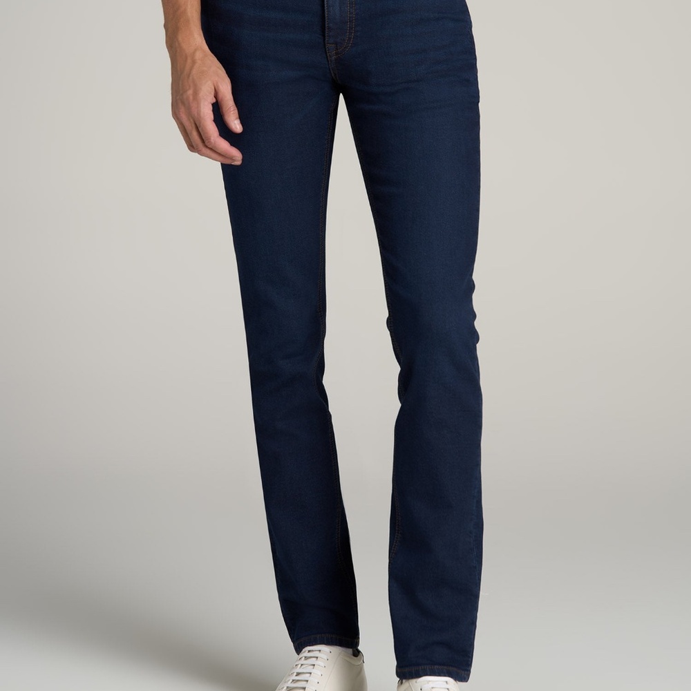 American Tall Dylan Slim Fit Fleeced Jeans for Tall Men in Rockies Blue Size 343